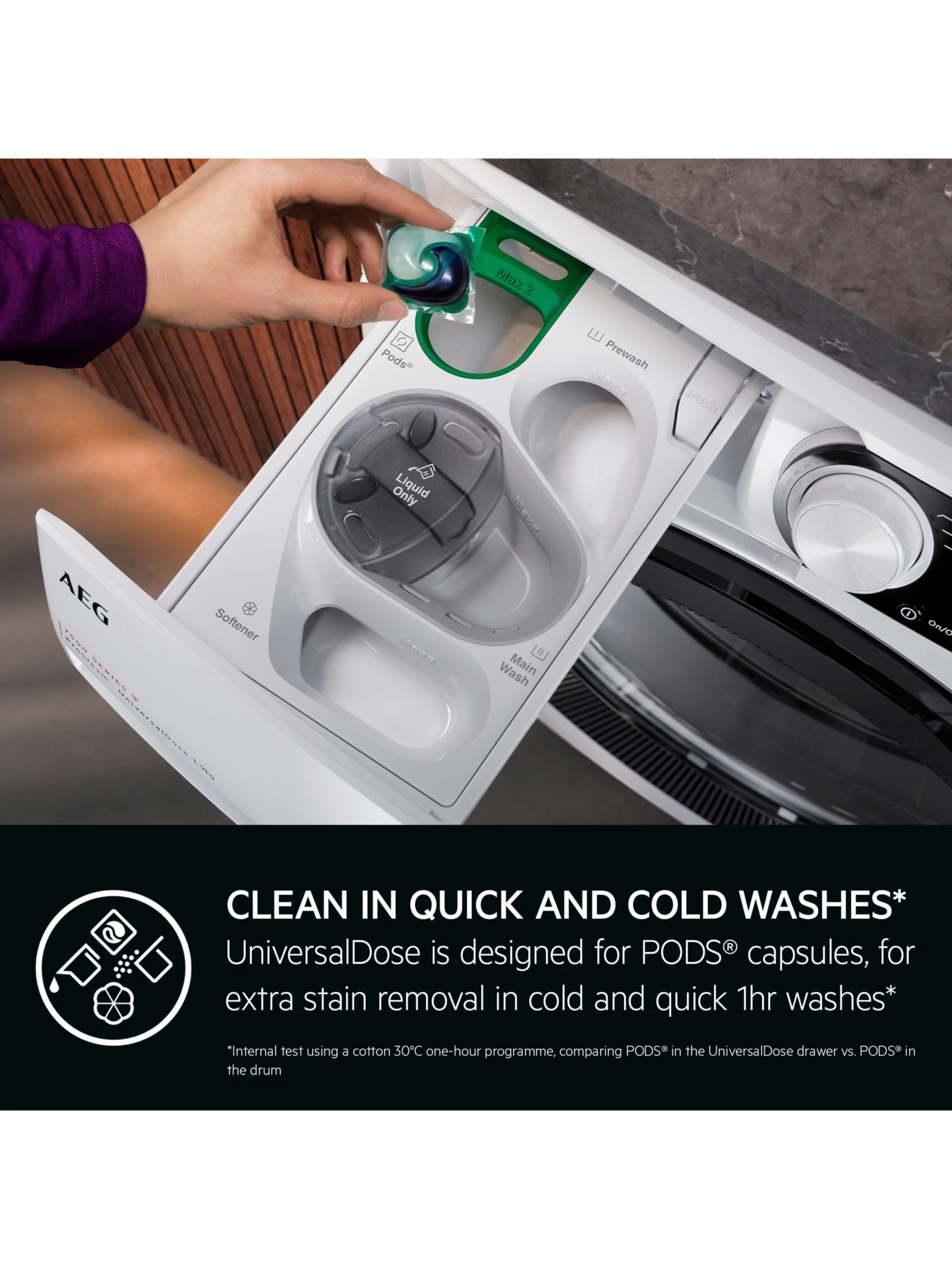 AEG 8000 LWR8516O5UD Freestanding Washer Dryer, 10Kg/6kg Load, 1600rpm Spin, White - Image 5