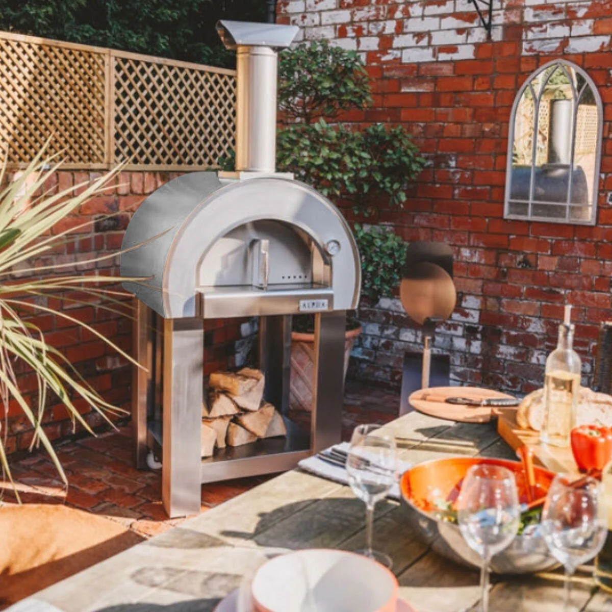 Alpha Pro Piccolo Wood-Fired Pizza Oven Bundle in Stainless Steel + Cover - Image 4