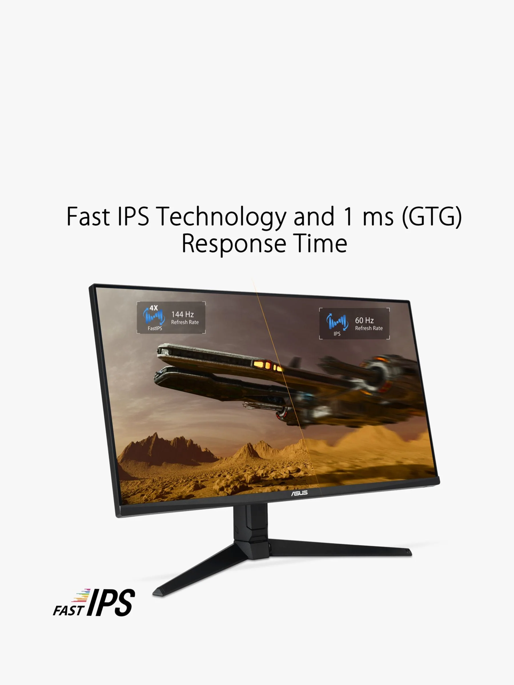 ASUS TUF 4K Ultra HD 28" Gaming Monitor 144Hz, AMD Freesync, HDMI 2.1, Adjustable Ergonomic, IPS Panel, HDR, Built-in Speakers - Image 3