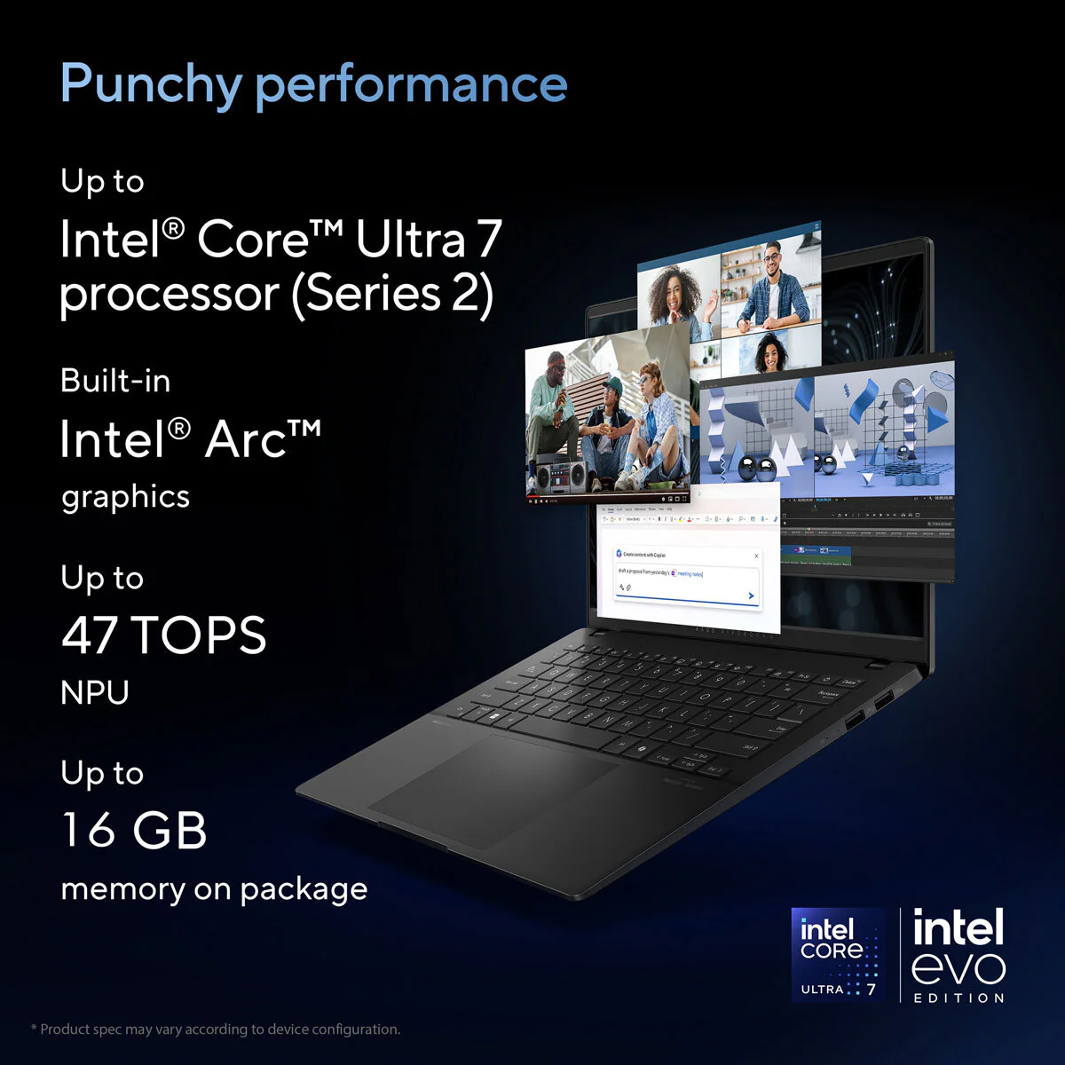 ASUS Vivobook S, Intel Core Ultra 7, 16GB RAM, 1TB SSD, 14 Inch OLED Laptop, S5406SA-QD006W - Image 2