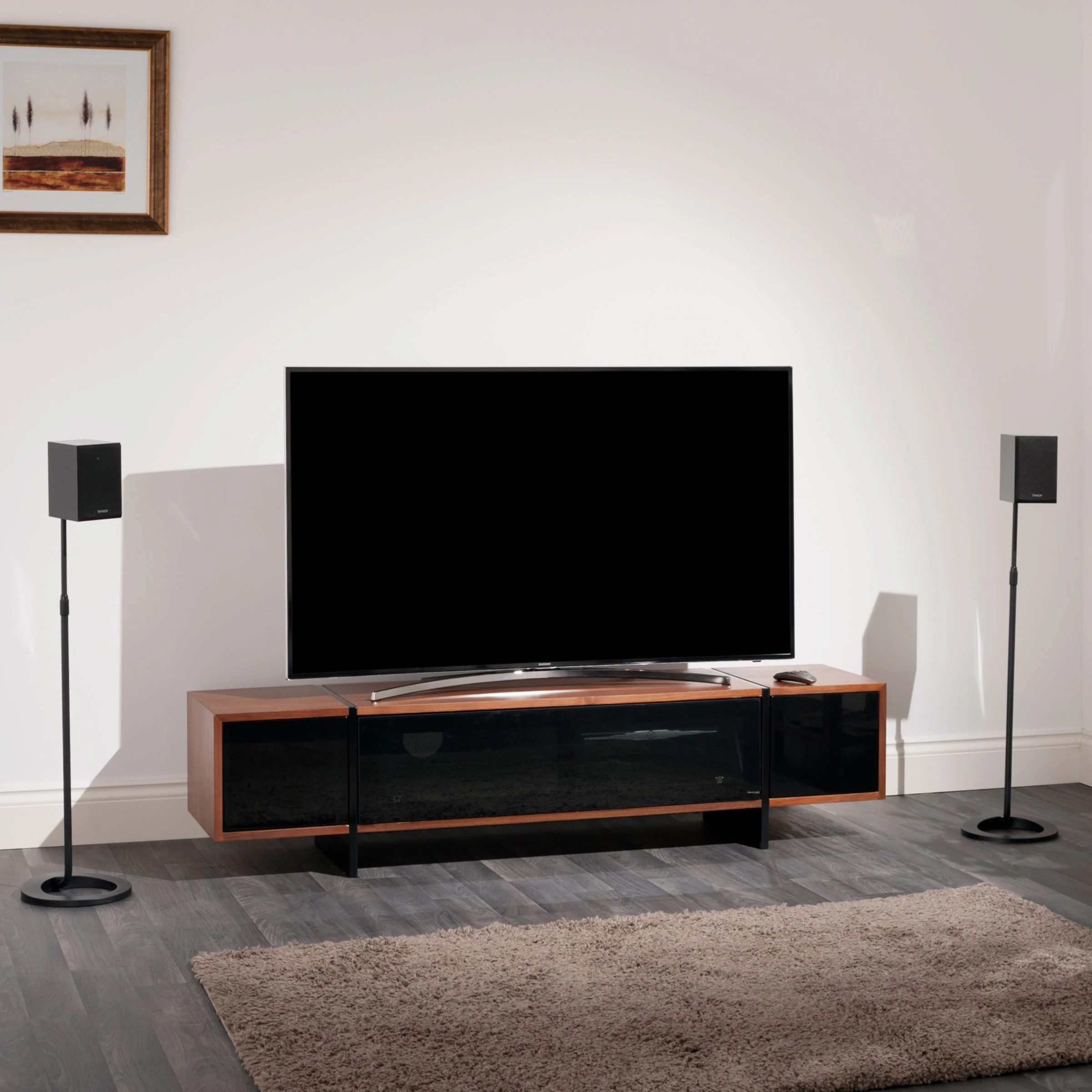 AVF Edge ED160 TV Stand for TVs up to 84", Walnut/Black - Image 7