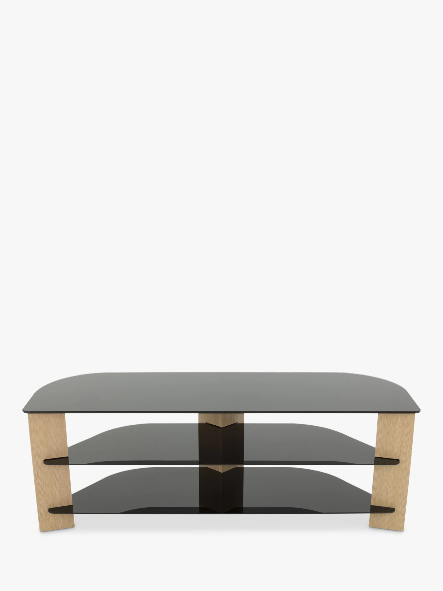 AVF Varano 1300 Corner TV Stand for TVs up to 65", Oak/Black Glass - Image 2