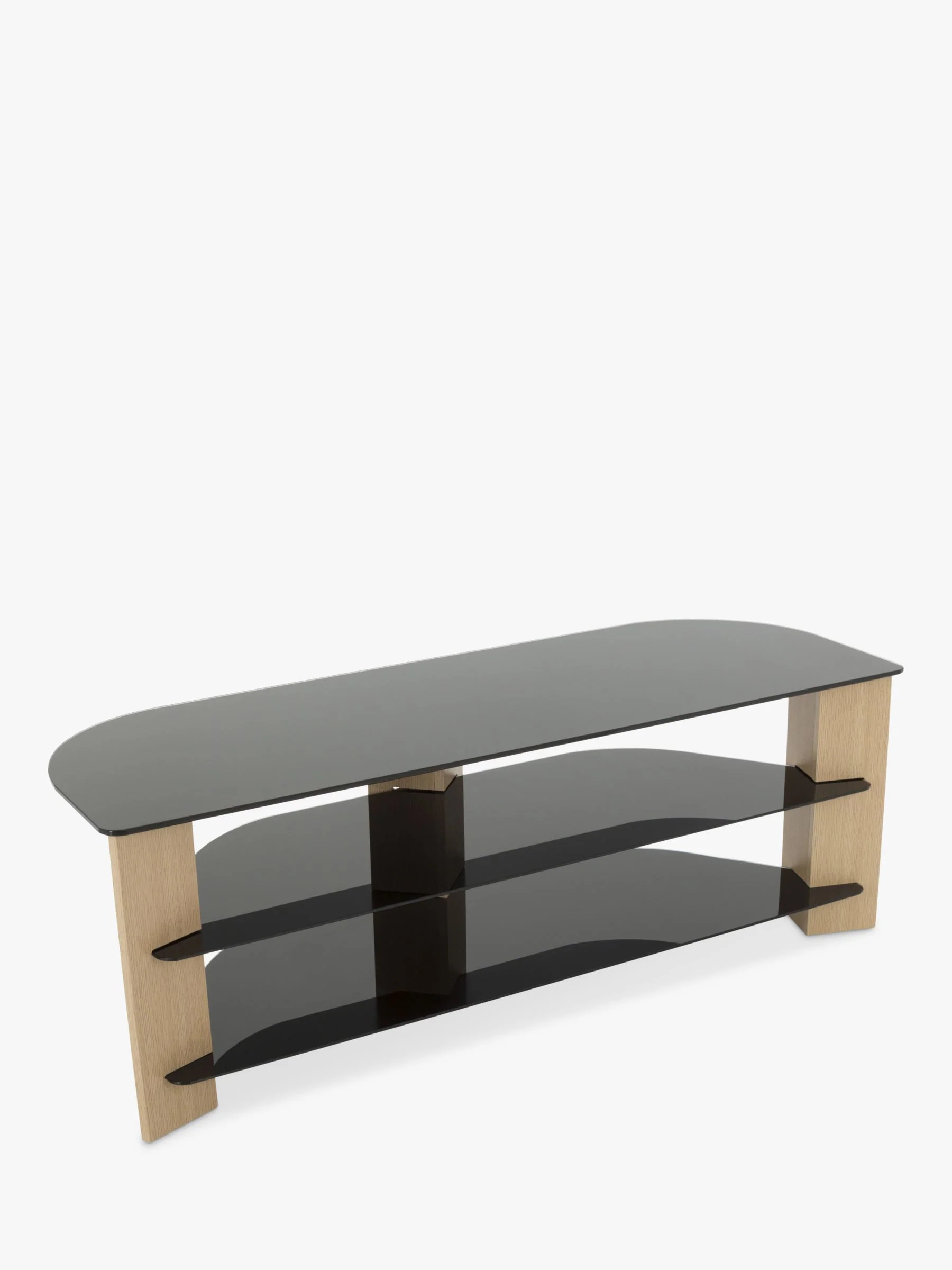 AVF Varano 1300 Corner TV Stand for TVs up to 65", Oak/Black Glass - Image 5