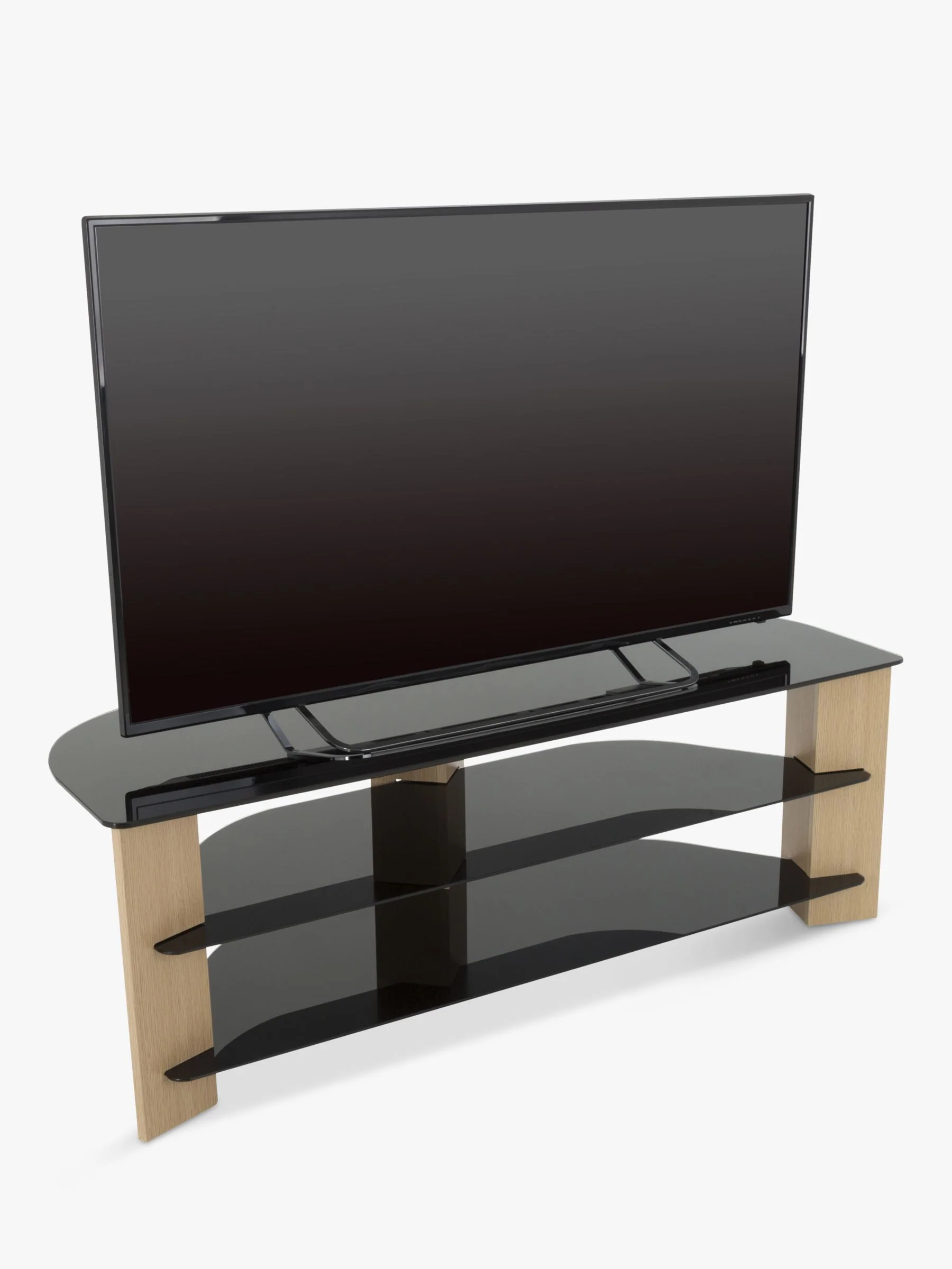 AVF Varano 1300 Corner TV Stand for TVs up to 65", Oak/Black Glass - Image 6