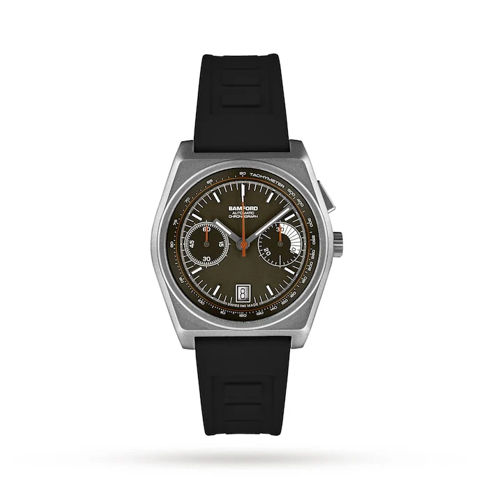 Bamford Automatic Men’s Watch with Brown Material Dial, Titanium Case, 100m Water Resistant / B347-TT-BR-OR