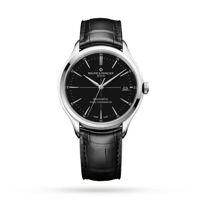 Baume & Mercier Automatic 40mm Men’s Watch with Black Material Dial, Stainless Steel Case & Bracelet, 50m Water Resistant / BM0A10692