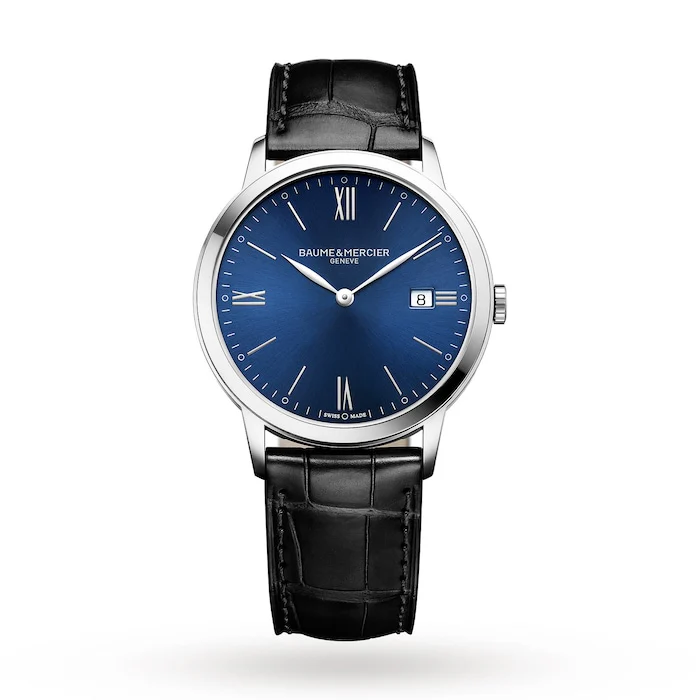 Baume & Mercier Quartz 40mm Men’s Watch with Blue Material Dial, Stainless Steel Case, 50m Water Resistant / BM0A10324