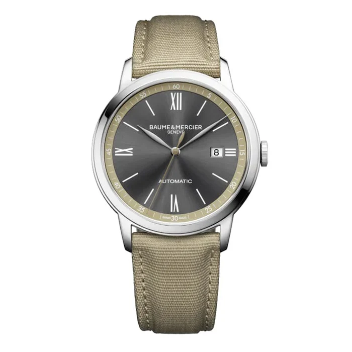Baume & Mercier Quartz 42mm Men’s Watch with Black Material Dial, Stainless Steel Case, 100m Water Resistant / M0A10695