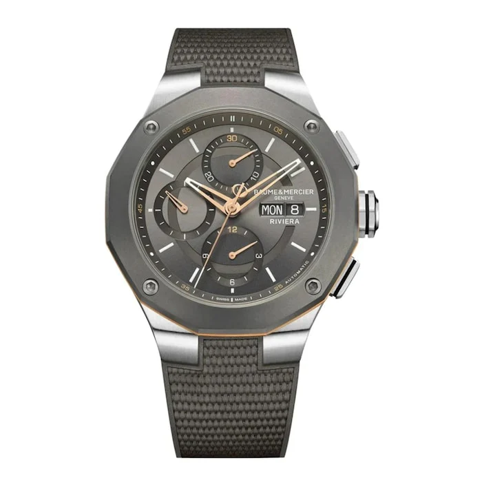 Baume & Mercier Sport Automatic 43mm Men’s Watch with Grey Material Dial, Stainless Steel Case, 000m Water Resistant / BMOA10722