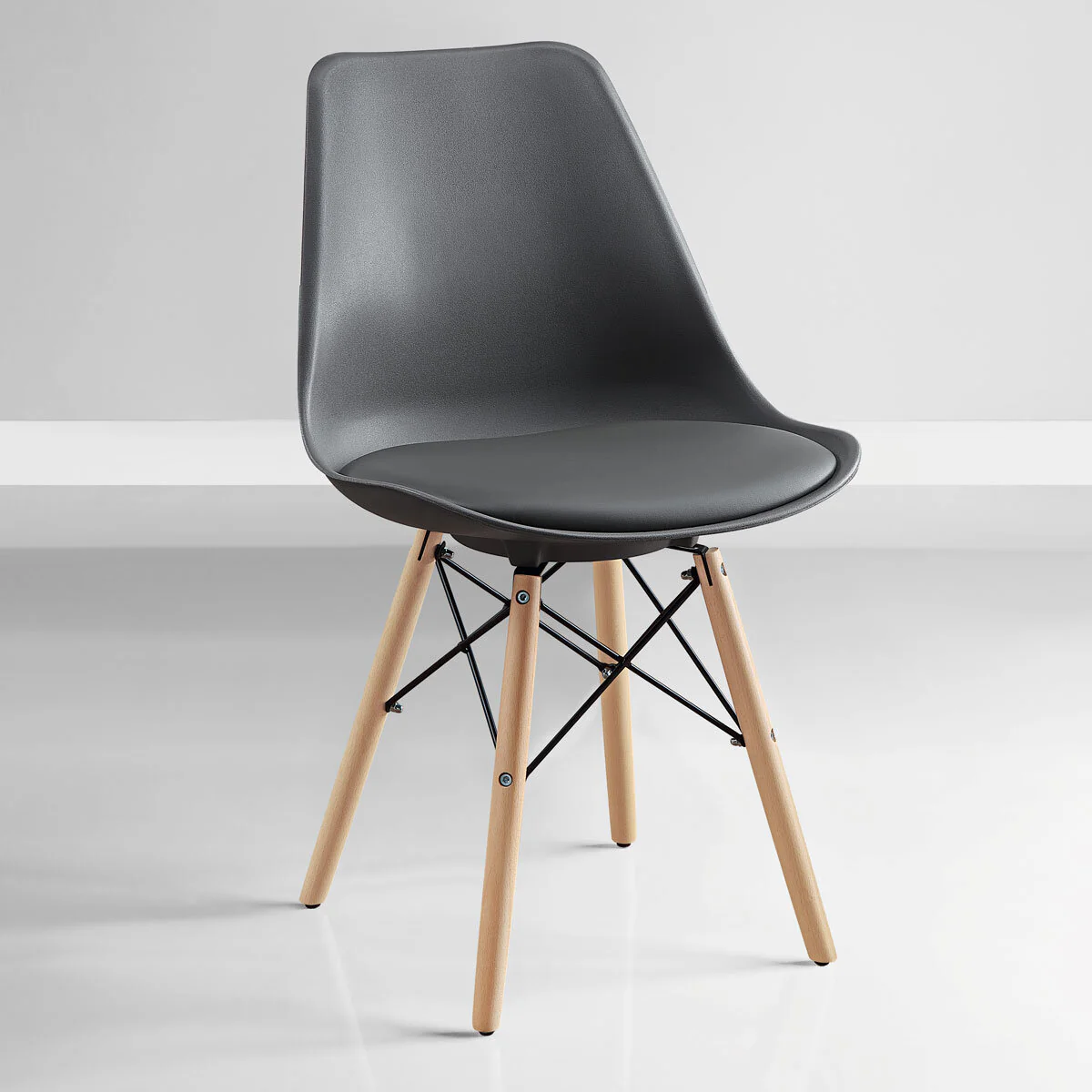 Bayside Furnishings Grey Eiffel Dining Chairs, 2 Pack - Image 8