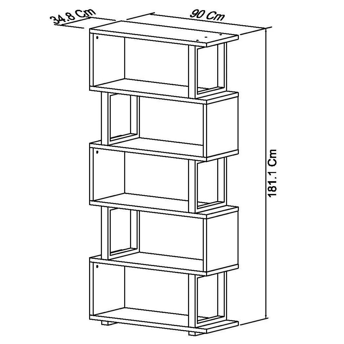 Bentley Designs Tivoli Dark Oak Open Display Bookcase - Image 2