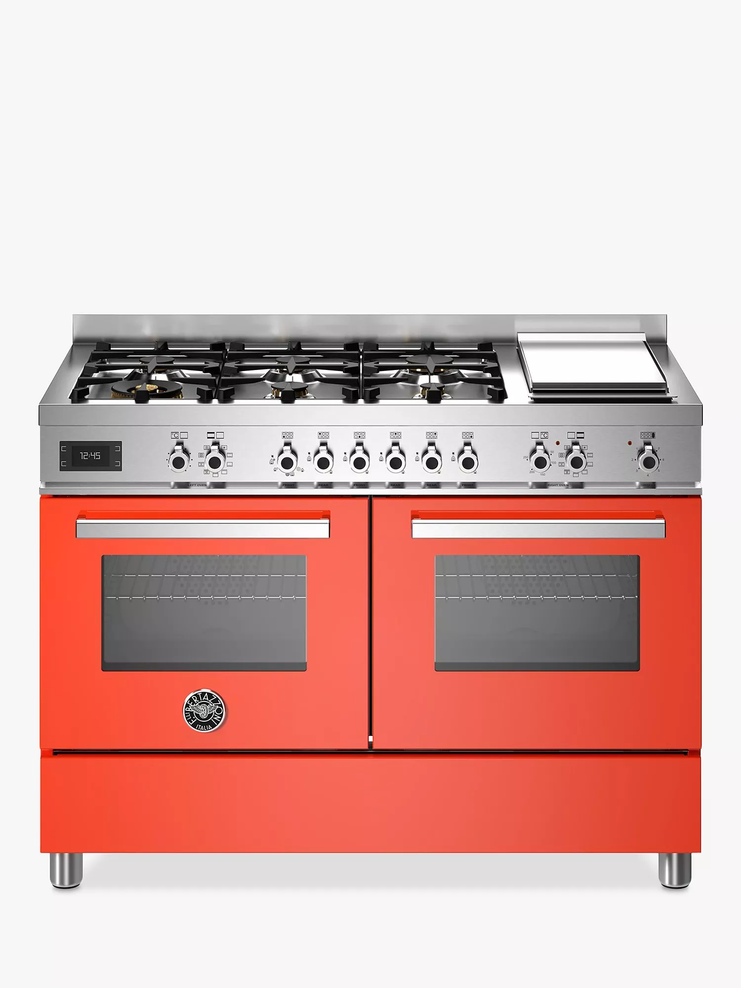Bertazzoni Professional Series 120cm Dual Fuel Range Cooker with Griddle, Orange - Image 2