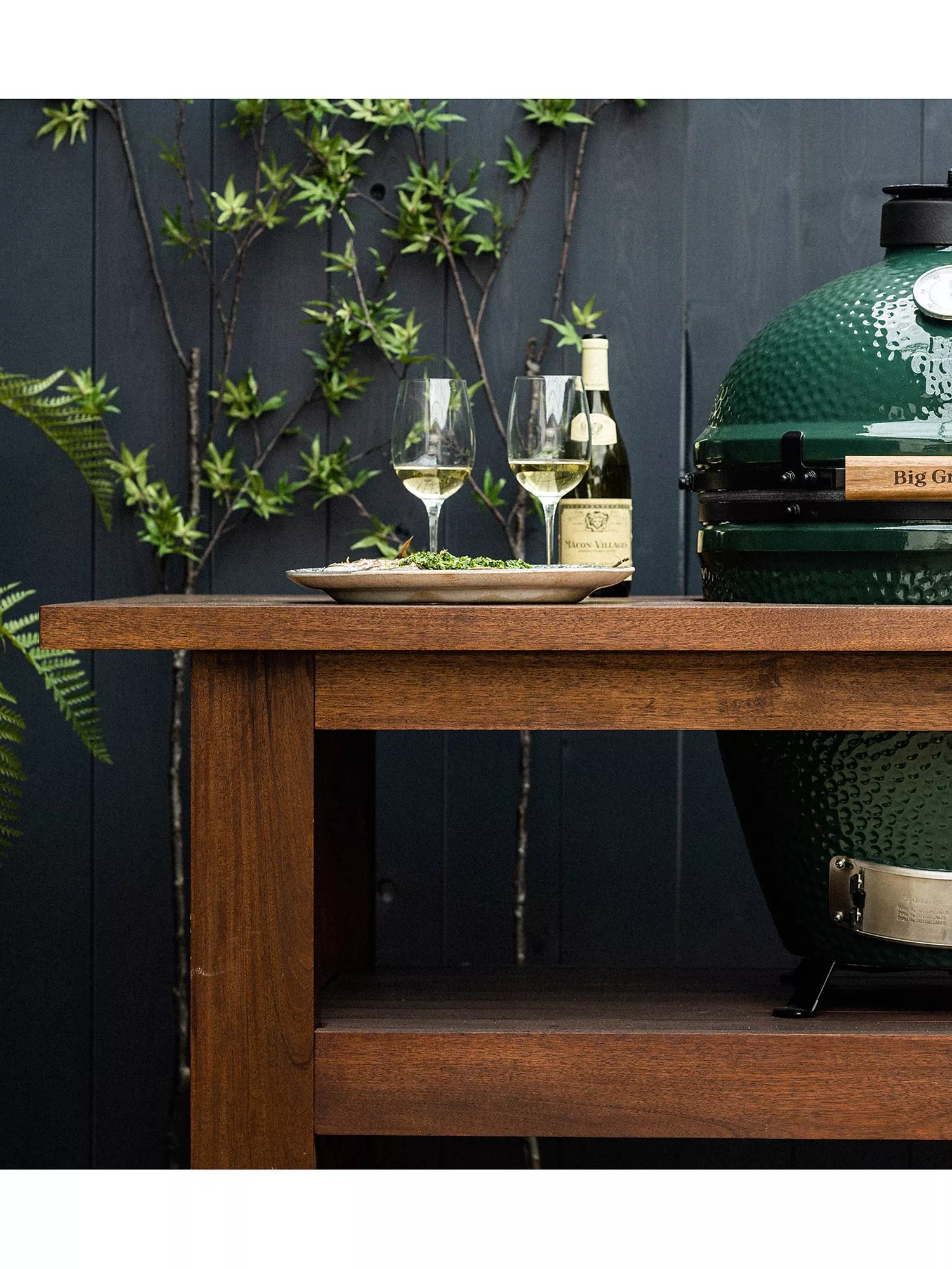 Big Green Egg Large Egg BBQ & Mahogany Wood Table Bundle with ConvEGGtor & Cover - Image 4