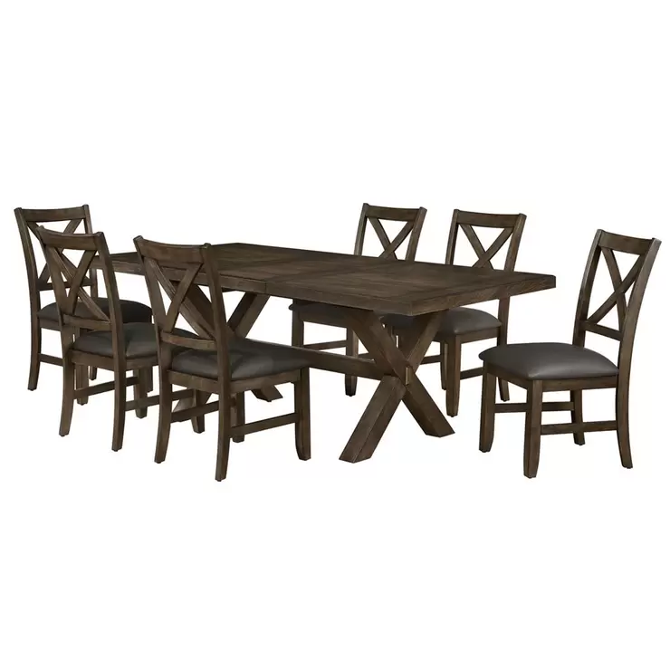 Blakely Extending Dining Table + 6 Cross Back Chairs, Seats 4-6 - Image 8