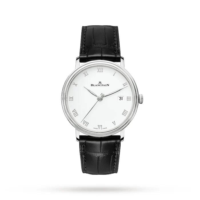 Blancpain Automatic 38mm Men’s Watch with White Material Dial, Stainless Steel Case, 30m Water Resistant / 6224-1127-55B