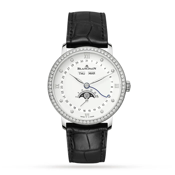Blancpain Automatic 38mm Men’s Watch with White Material Dial, Stainless Steel Case, 30m Water Resistant / 6264-4628-55B