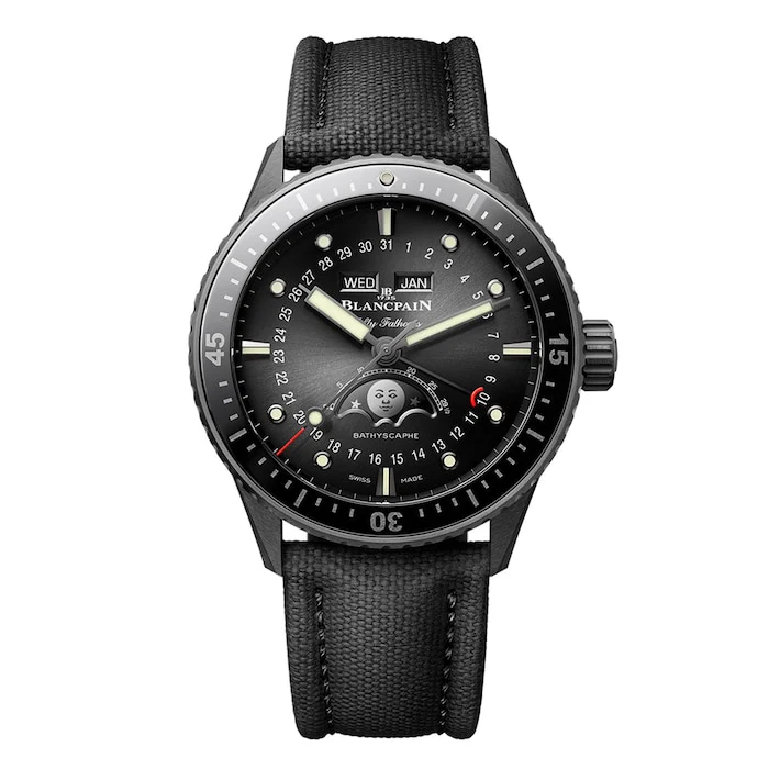 Blancpain Automatic 44mm Men’s Watch with Black Material Dial, Ceramic Case, 300m Water Resistant / 5054-0130-B52A