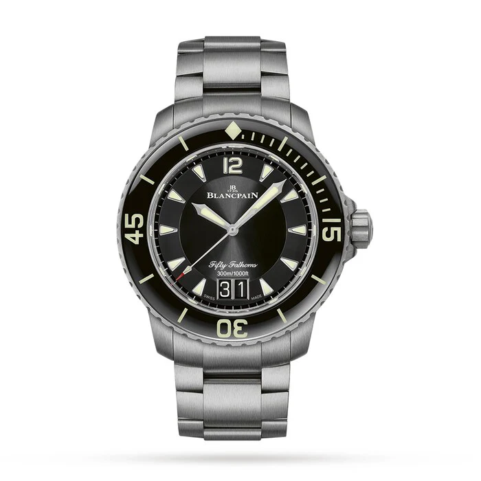 Blancpain Automatic 45mm Men’s Watch with Black Material Dial, Titanium Case, 300m Water Resistant / 5050-12B30-98