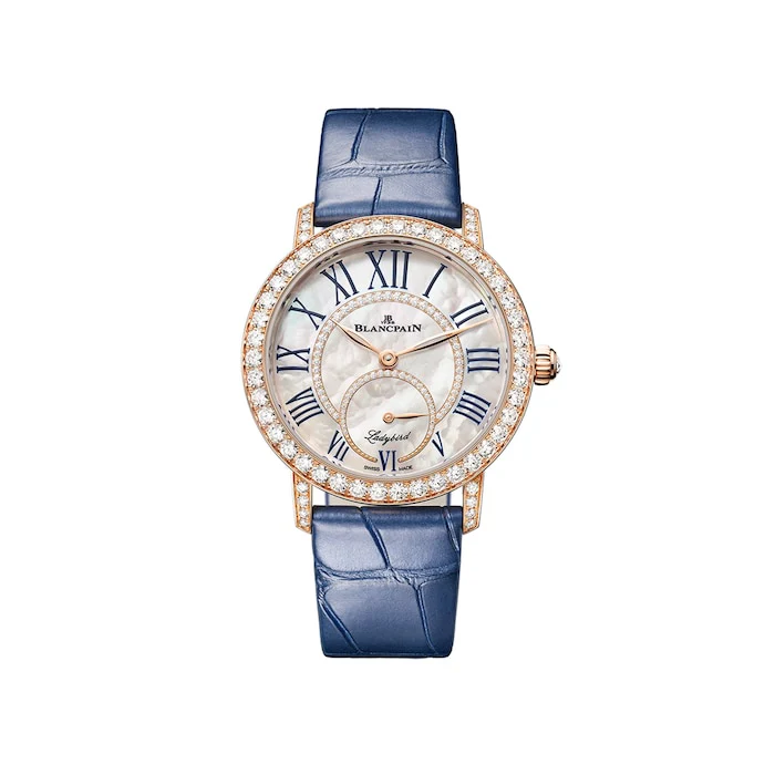 Blancpain Ladybird Colours 34.9mm 18ct Red Gold Ladies Watch Midnight Blue Luxury Watch 3661B 2954 55A