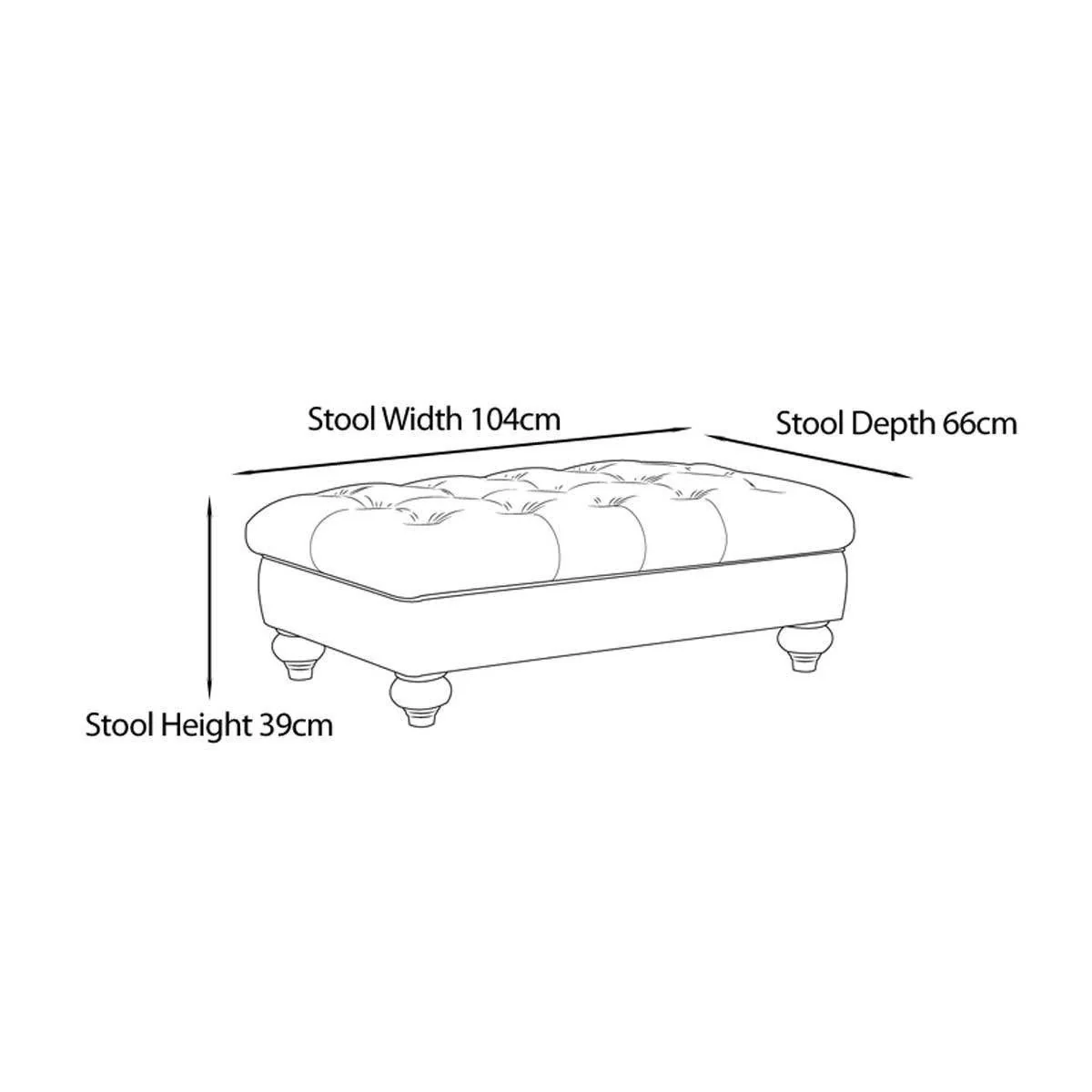 Bordeaux Buttoned Fabric Footstool, Mushroom - Image 2