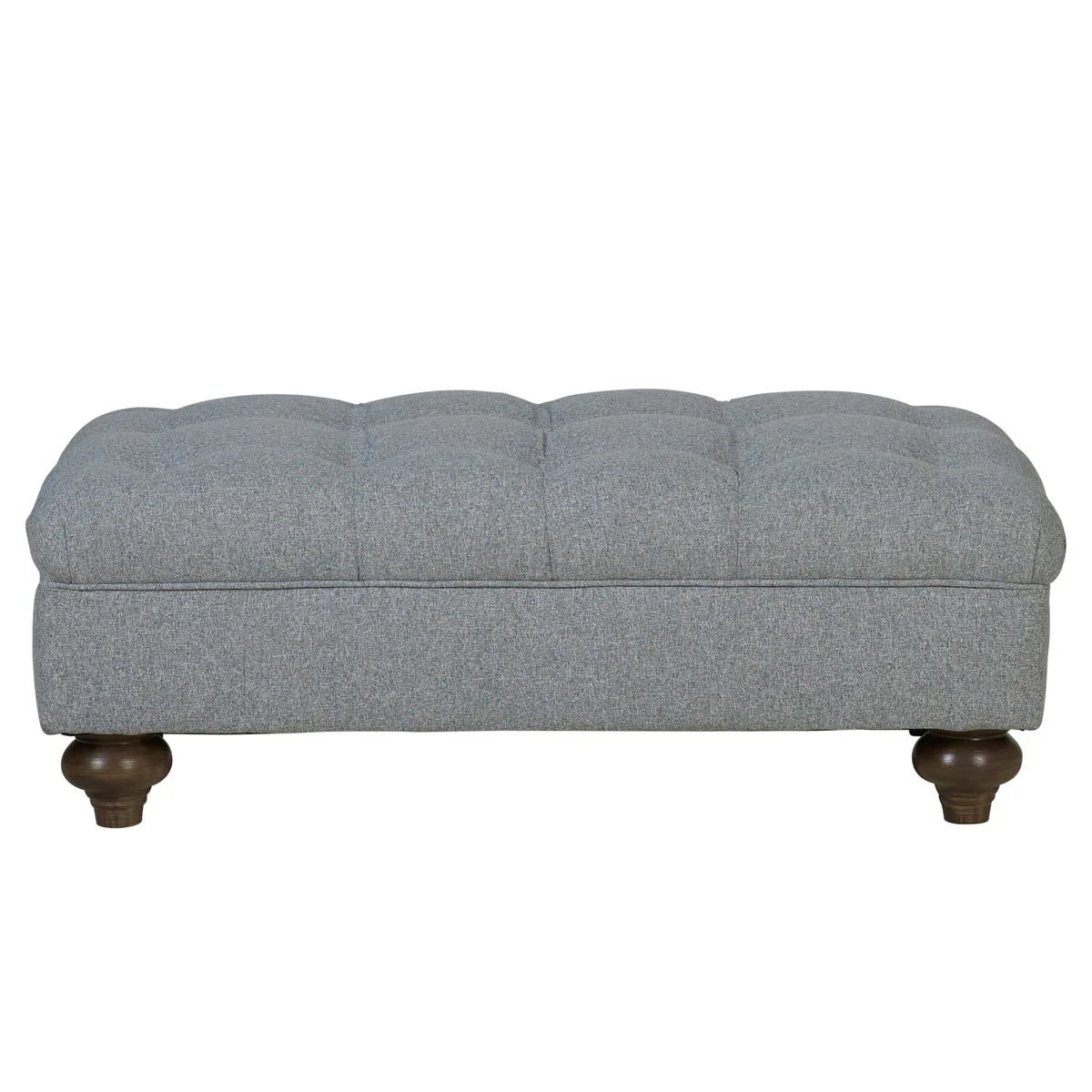 Bordeaux Buttoned Fabric Footstool, Mushroom - Image 3