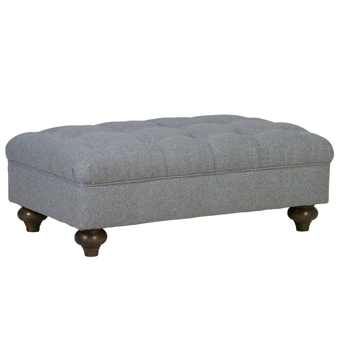 Bordeaux Buttoned Fabric Footstool, Mushroom - Image 4