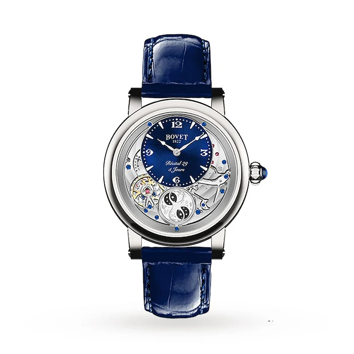 Bovet 43mm Men’s Watch with Blue Material Dial, Stainless Steel Case, 30m Water Resistant / R290002