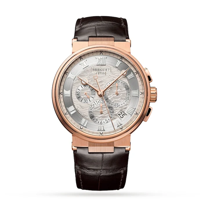 Breguet Automatic 42mm Men’s Watch with Grey Material Dial, Gold Case, 100m Water Resistant / 5527BR/12/9WV