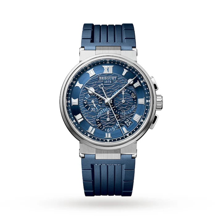 Breguet Automatic Men’s Watch with Blue Material Dial, Gold Case, 100m Water Resistant / 5527BB/Y2/5WV