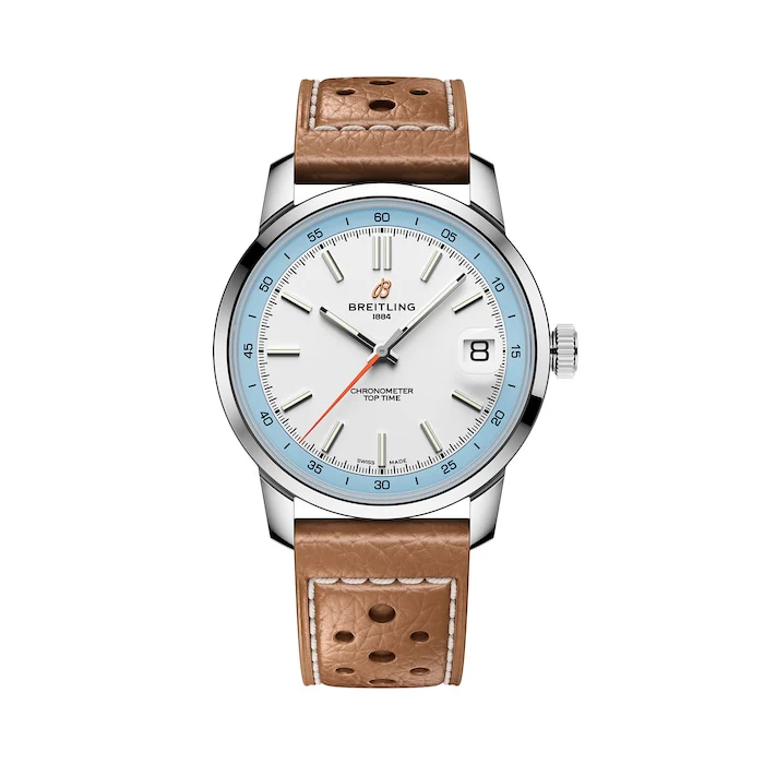 Breitling Automatic 38mm Men’s Watch with White Material Dial, Stainless Steel Case, 100m Water Resistant / AB3113281A1X1