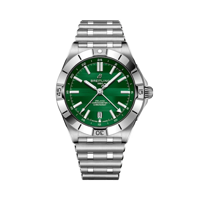 Breitling Automatic 40mm Men’s Watch with Green Material Dial, Stainless Steel Case & Bracelet, 200m Water Resistant / A323987B1L1A1