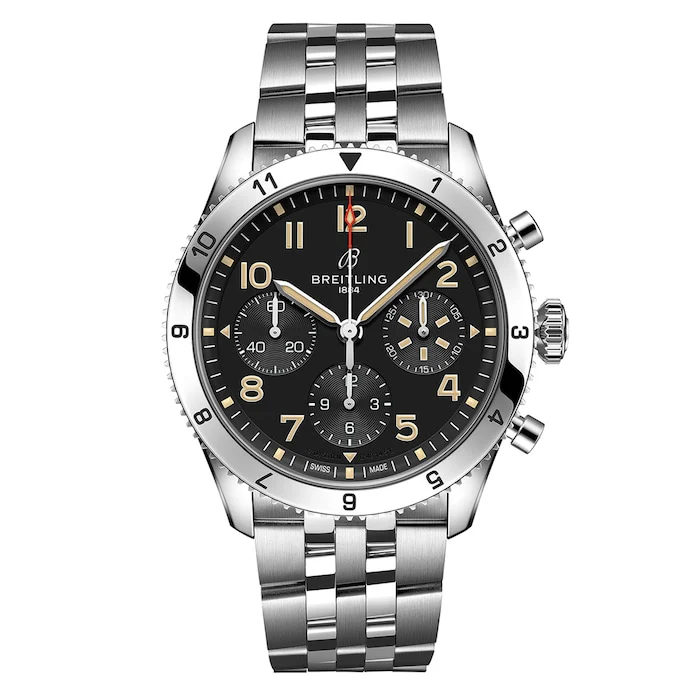 Breitling Automatic 42mm Men’s Watch with Black Material Dial, Stainless Steel Case & Bracelet, 100m Water Resistant / A233803A1B1A1