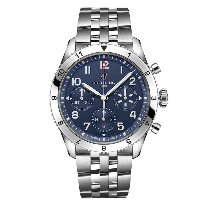 Breitling Automatic 42mm Men’s Watch with Blue Material Dial, Stainless Steel Case & Bracelet, 100m Water Resistant / A233801A1C1A1