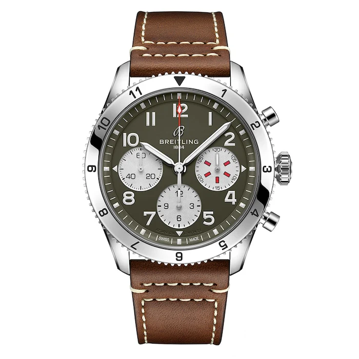 Breitling Automatic 42mm Men’s Watch with Green Material Dial, Stainless Steel Case, 100m Water Resistant / A233802A1L1X1