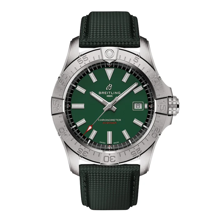 Breitling Automatic 42mm Men’s Watch with Green Material Dial, Stainless Steel Case, 300m Water Resistant / A17328101L1X1
