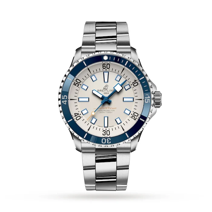 Breitling Automatic 42mm Men’s Watch with Silver Material Dial, Stainless Steel Case & Bracelet, 300m Water Resistant / A17375E71G1A1
