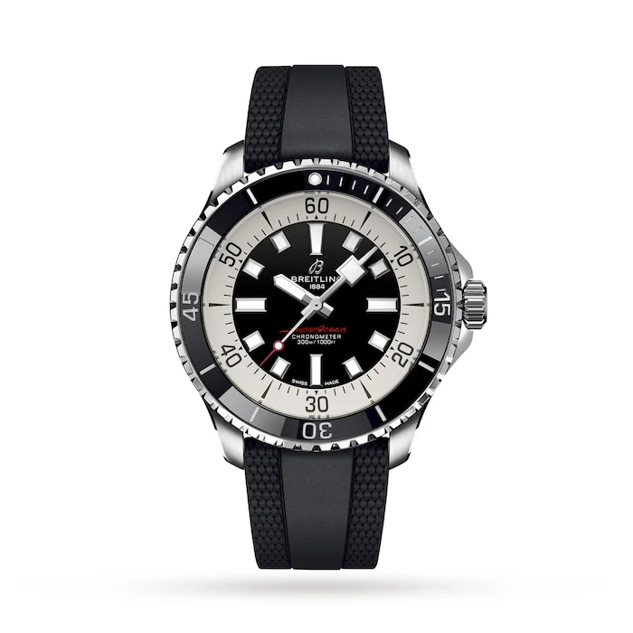 Breitling Automatic 44mm Men’s Watch with Black Material Dial, Stainless Steel Case, 000m Water Resistant / A17376211B1S1