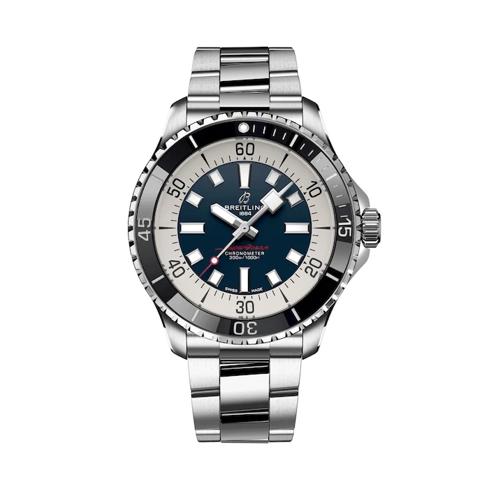 Breitling Automatic 44mm Men’s Watch with Blue Material Dial, Stainless Steel Case & Bracelet, 300m Water Resistant / A17376211C1A1