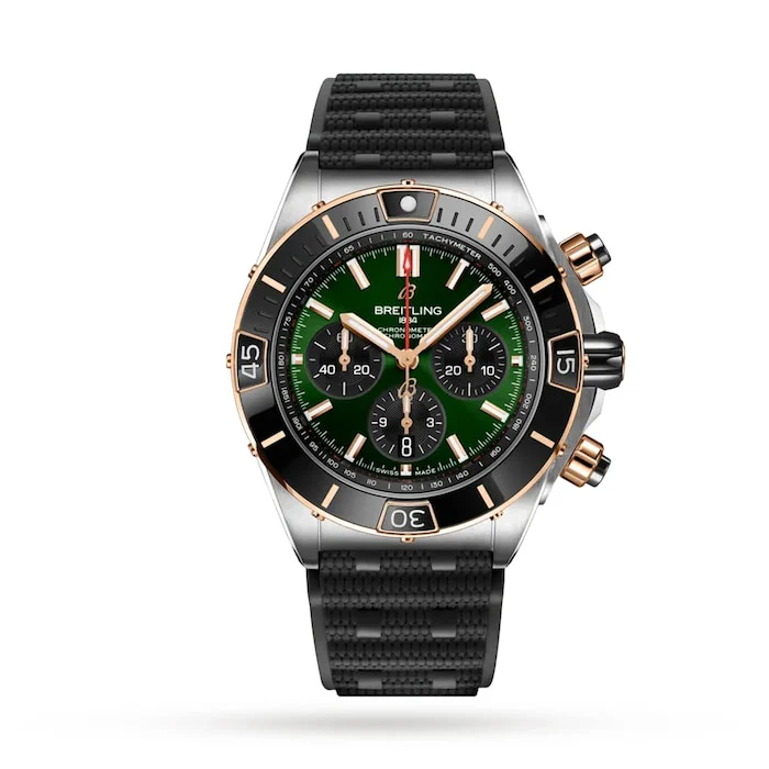 Breitling Automatic 44mm Men’s Watch with Green Material Dial, Stainless Steel Case, 200m Water Resistant / UB0136251L1S1