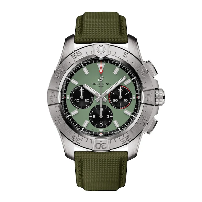 Breitling Automatic 44mm Men’s Watch with Green Material Dial, Stainless Steel Case, 300m Water Resistant / AB0147101L1X1