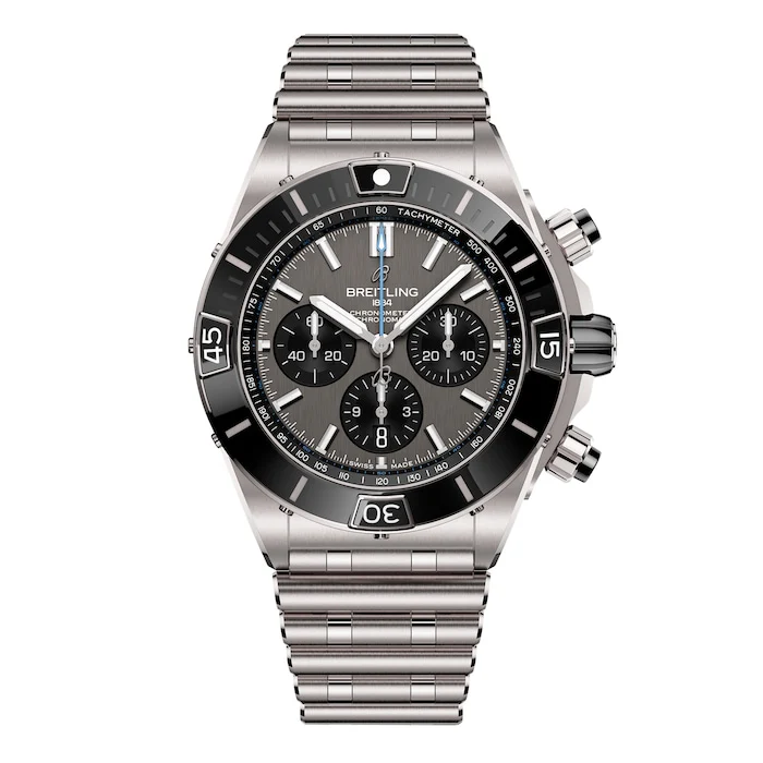 Breitling Automatic 44mm Men’s Watch with Grey Material Dial, Titanium Case, 200m Water Resistant / EB0136251M1E1