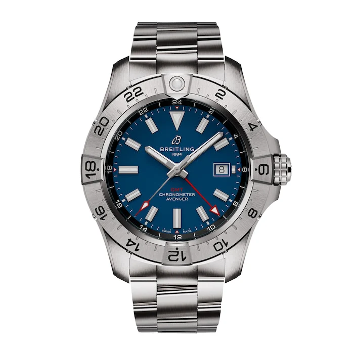 Breitling Avenger Automatic GMT 44mm Mens Luxury Watch Blue Stainless Steel A32320101C1A1
