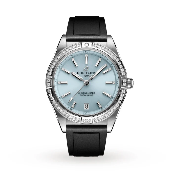 Breitling Chronomat Automatic 36 Stainless Steel & 18k grey gold Rubber Strap - Ice Blue Watch G10380591C1S1