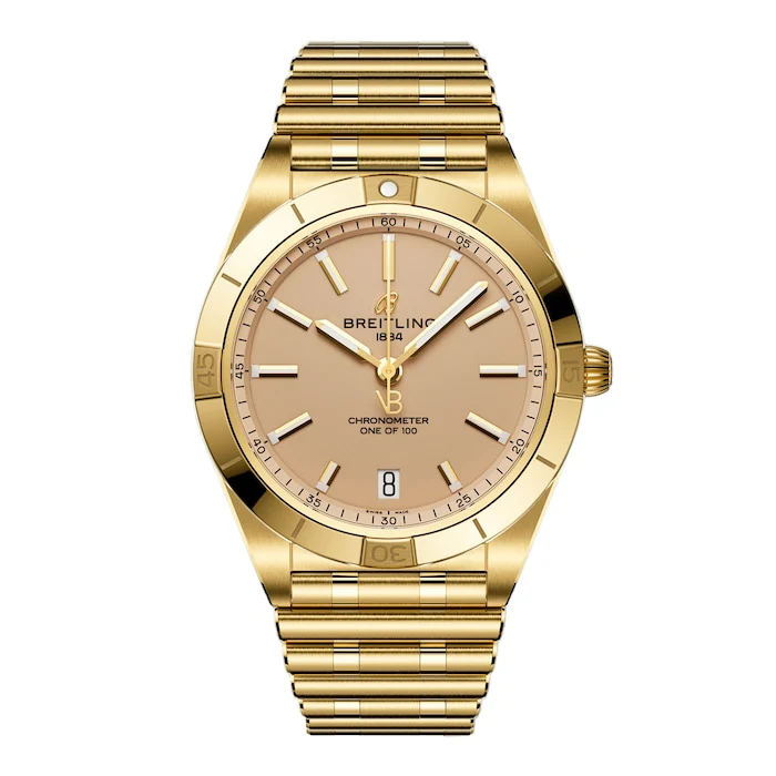 Breitling Chronomat Automatic 36mm Victoria Beckham Limited Edition Ladies Watch Sand Yellow Gold  K103801A1A1K1