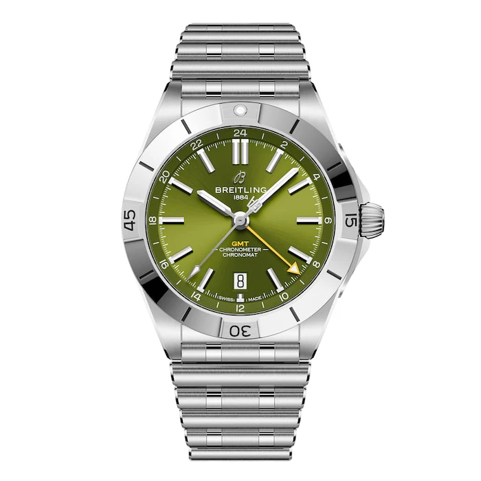 Breitling Elegance Automatic 40mm Men’s Watch with Green Material Dial, Stainless Steel Case & Bracelet, 200m Water Resistant / A32398A11L1A1