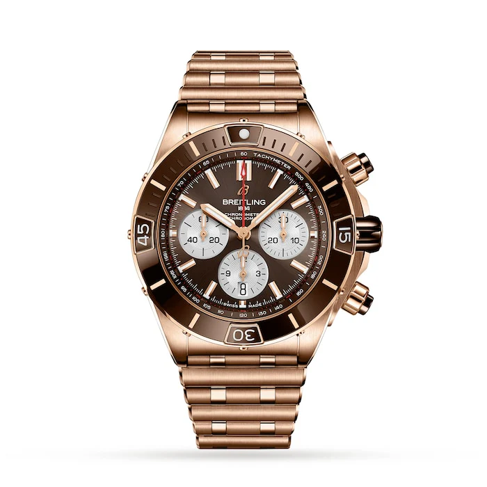 Breitling Elegance Automatic 44mm Men’s Watch with Brown Material Dial, Ceramic Case, 200m Water Resistant / RB0136E31Q1R1