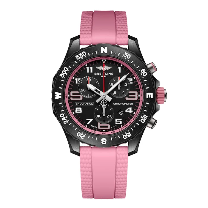Breitling Endurance Pro 38mm Unisex Watch Pink Rubber Luxury Watch Swiss Made High Precision Movement X83310D41B1S1