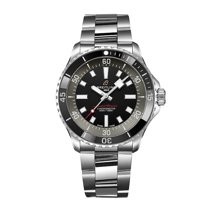 Breitling Heritage Automatic 15mm Men’s Watch with Grey Material Dial, Stainless Steel Case & Bracelet, 300m Water Resistant / A173757A1B1A1