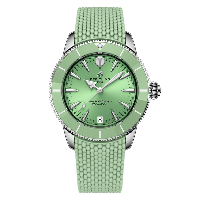 Breitling Heritage Automatic 36mm Men’s Watch with Green Material Dial, Stainless Steel Case, 200m Water Resistant / A10390361L1S1