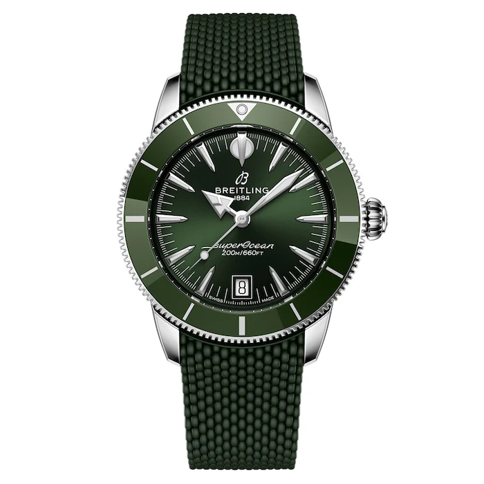 Breitling Heritage Automatic 40mm Men’s Watch with Green Material Dial, Stainless Steel Case, 200m Water Resistant / AB3110361L1S1